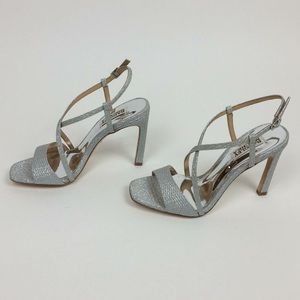Badgley Mischka Ebiza Sparkly Block Heel Sandal 7M